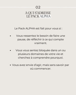 Pack ALPHA. Bilan instrospectif personnalisé