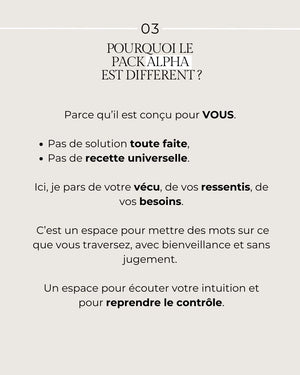 Pack ALPHA. Bilan instrospectif personnalisé