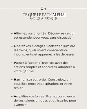 Pack ALPHA. Bilan instrospectif personnalisé