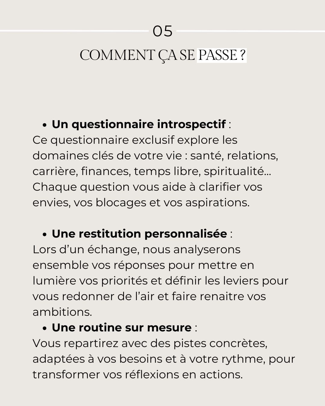 Pack ALPHA. Bilan instrospectif personnalisé