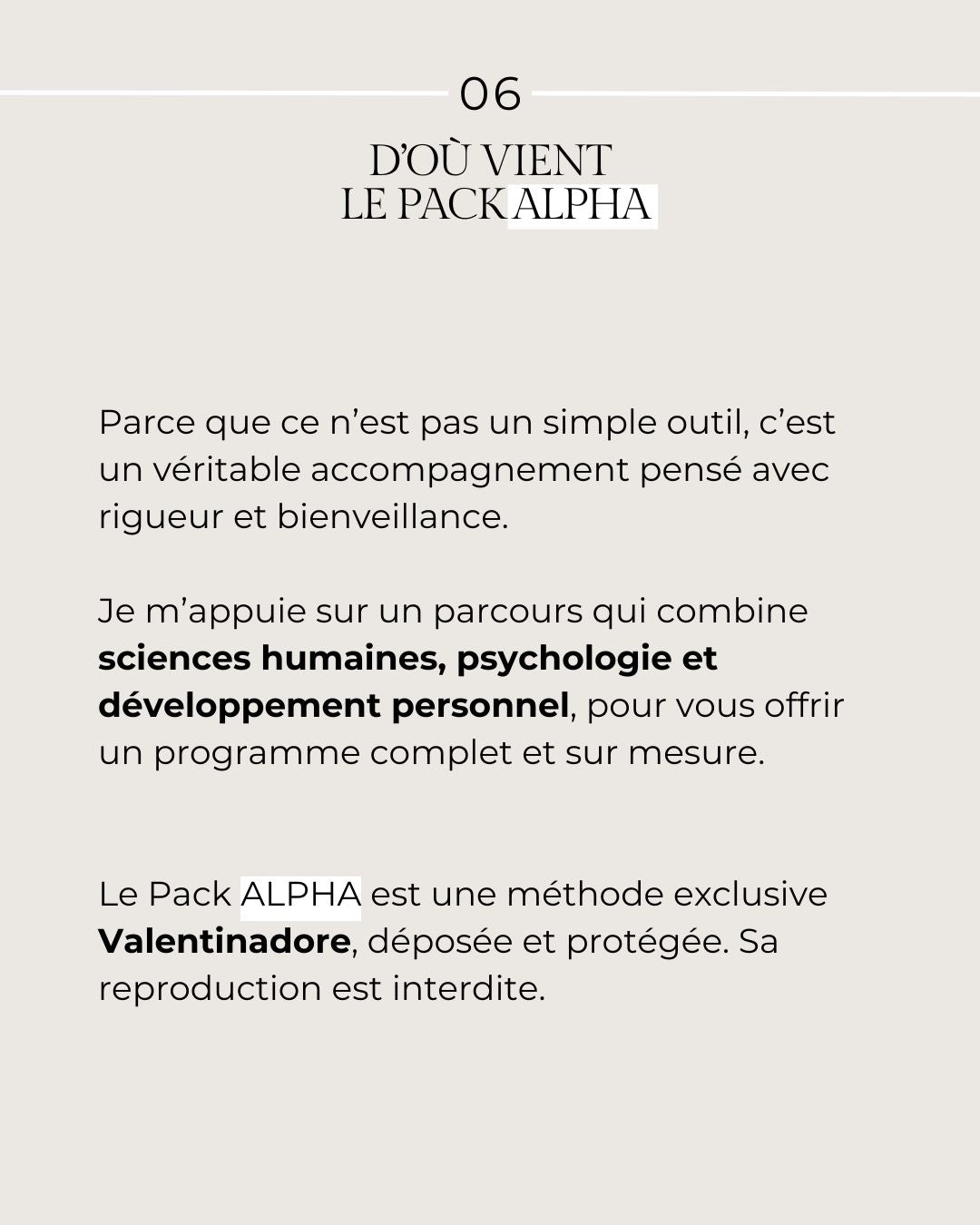 Pack ALPHA. Bilan instrospectif personnalisé
