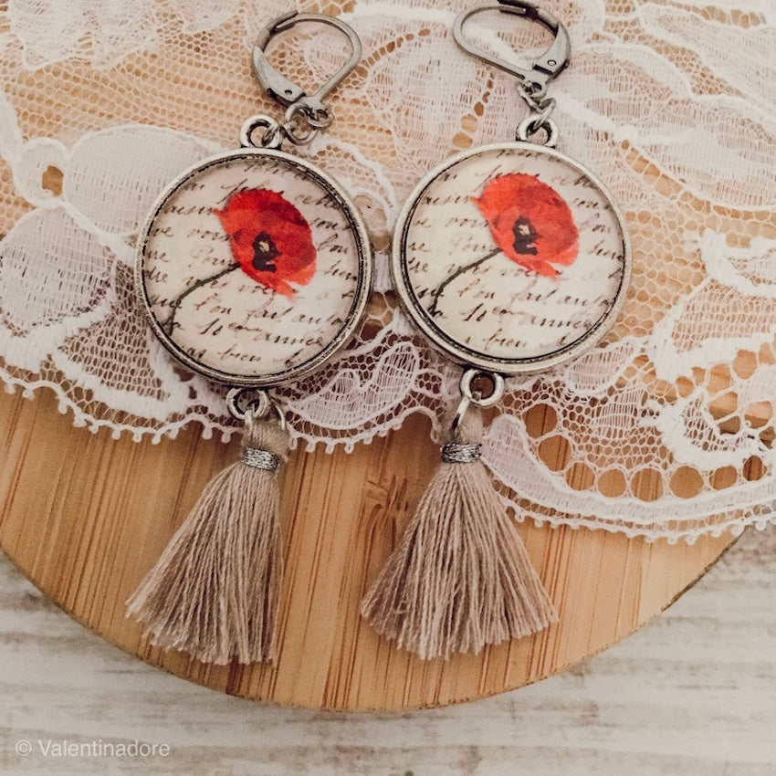 Boucles bohèmes collection "Coquelicots"