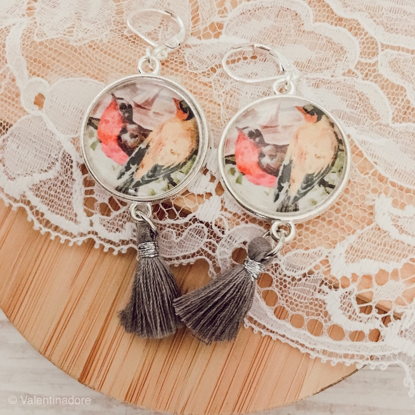 Boucles bohèmes collection "Les oiseaux"