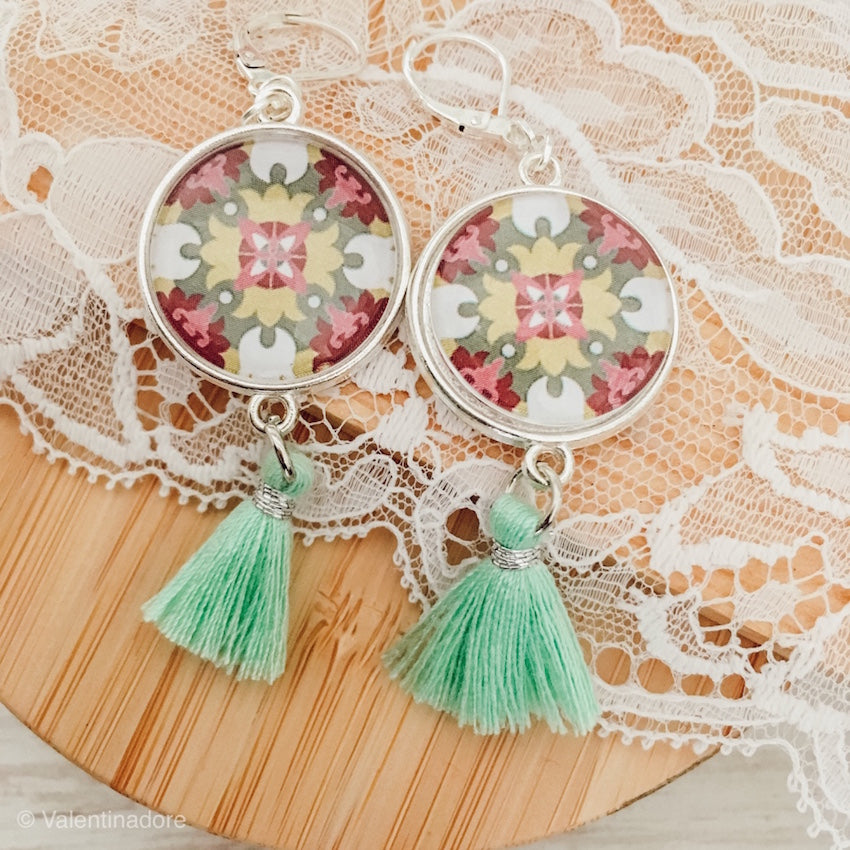 Boucles bohèmes collection "Azulejos"