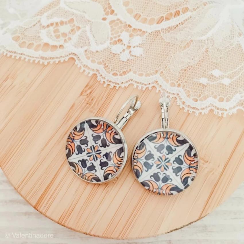 Boucles dormeuses collection "Azulejos"